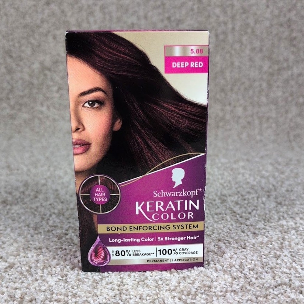 Schwarzkopf Keratin Color Permanent Hair Dye 5.88 Deep Red Bond Enforcing System